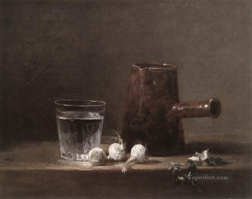 Agua Vaso y Jarra Jean Baptiste Simeon Chardin bodegón Pinturas al óleo